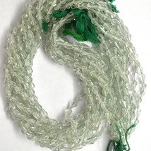 Natural Green Amethyst 5x3mm Briolette Bulb Shape Gemstone Beads 13&quot; Strand - £57.96 GBP