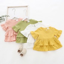 Cute Doll Shirt Children&#39;s Blouse 2022 Summer New Sweet Round Neck Half Sleeve G - £28.14 GBP