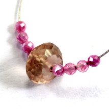 Pink Coated Crystal Quartz Moonstone Briolette Natural Loose Gemstone Jewelry - £2.71 GBP