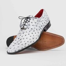 Criss Genuine Ostrich Quill Dress Oxford Shoes Newspaper image 3
