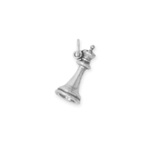 Oxidized Sterling Silver 3D Queen Chess Piece Charm for Bracelet or Necklace - £21.58 GBP