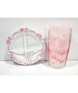 Bella Lux Pink Coquette Bows Melamine Appetizer Plates + Tumblers Glasse... - €36,53 EUR