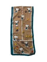 VINTAGE 1965 Peanuts Scarf United Feature Charlie Brown Snoopy Sports 52&quot;x 12&quot; - £77.76 GBP