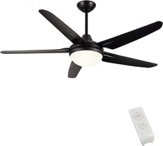 Living Room Ceiling Fans: Cjoy 53 Inch Modern Ceiling Fan With 5, Black. - £122.64 GBP