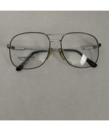 VTG 80’s Aviator Black &amp; Silver Stainless Steel SST Glasses Frames 56-18... - $35.00