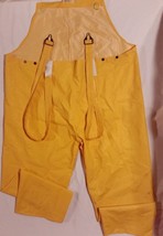 Dark Orange Extra Large 50 X 28 Wet Rain Suit Coverall Bottoms W/ Suspenders - £15.51 GBP
