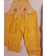 DARK ORANGE EXTRA LARGE 50 X 28 WET RAIN SUIT COVERALL BOTTOMS W/ SUSPEN... - £12.51 GBP