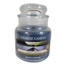New Yankee Candle Retired DRIFT AWAY Glass Jar Blue 3.7 oz   Rare HTF - £11.62 GBP
