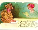 1919 WWI Soldier Writing Home A Soldier Has His Duty Poem Romance Sweeth... - $14.22
