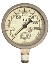 NOS Marsh Equipment Co. 0 - 400 PSI Gauge, Ammonia. A A, 316  [e-10] - $14.10 CAD