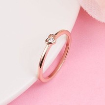 2023 Valentine&#39;s day Release 14k Rose gold-plated  Radiant Heart Ring with CZ  - £12.21 GBP