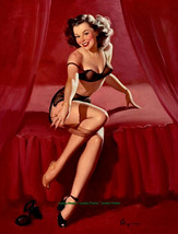 Beautfiul Woman Removing Nylon Stockings 8.5x11&quot; Photo Print, Gil Elvgren Pinup - $8.03