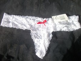 womens thong panties white lace Joe Boxer size large nwt - $15.00