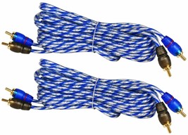 (2) Rockville RTR122 12 Foot 2 Channel Twisted Pair Car RCA Cables, 100%... - $33.99