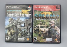 Lot of 2 SOCOM 3:US Navy Seals &amp; SOCOM: Combined Assault (PlayStation 2) Tested - £14.00 GBP