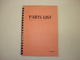 Leadwell MCV-610 Part List Manual - $20.00