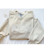 Mothers Day Gift Personalized Mama Sweatshirt w/ Kid Names on Sleeve Mom... - £25.73 GBP