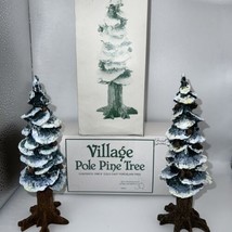 Department 56  Village Pole Pine Tree Cold Cast Porceline Trees 8&quot; Lot of 2 - £18.75 GBP