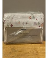 Vintage Sears Twin Sheet Set White Floral Cotton Blend Small Flowers Open - £15.23 GBP