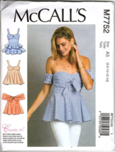 McCall's M7752 Misses 14 to 22 Peplum Tops Uncut Sewing Pattern - £13.12 GBP