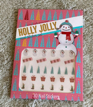 NEW Holly Jolly Christmas Snowman Presents Hohoho 30 Nail Decal Stickers - £3.90 GBP