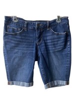 Time and Tru Shorts Womens  Size 8 Denim Cuffed Medium Wash 5 Pockets - £7.35 GBP