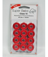 Super Bobs MasterPiece Cotton 80yd Prewound Bobbins 12ct Class 15 Smart ... - $18.95