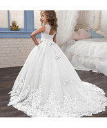 Girls Lace Long Prom Gowns Bridesmaid Kids Dresses For Girls Teens Girl ... - $875.62 MXN