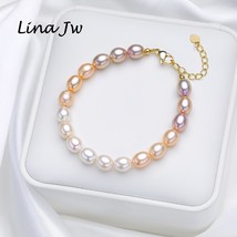 Natural Freshwater Pearl Handwork  Bracelet Jewelry for Women Fashion Colorful M - £16.64 GBP