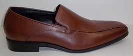 Calvin Klein Size 11.5 M Granton Leather Brown Slip On Loafers New Mens Shoes - £111.73 GBP