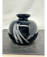 Cia Thorne Santa Fe Art Glass Bud Vase Inkwell Black White Signed - $516.26 MXN