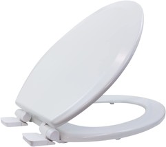 Elongated Molded Wood Toilet Seat, White, Slow Close, Easy, Highcraft W4... - £47.78 GBP