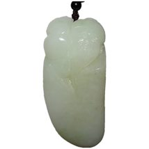 2&quot; China Certified Nature Hetian Nephrite Jade Fortune Lad and Ruyi Pend... - $368.99