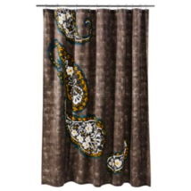 Threshold River Birch Paisley Embroidered Fabric Shower Curtain Gray Tea... - $12.97