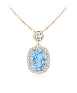 ANGARA 2.22 Ct Natural Aquamarine Pendant With Diamond in 14K Gold (AAAA) - $3,242.26