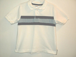 Gymboree Boy&#39;s Polo Shirt Size 4 Short Sleeves White w/ Blue, Dark Navy ... - $6.87