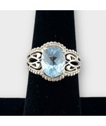 STERLING Silver &amp; Blue Topaz ring Size 6.5 - $29.00
