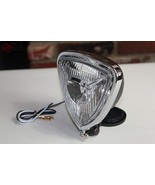 Triangle Headlight Lamp Black Flat Back Custom Motorcycle Chopper Bobber... - €60,34 EUR