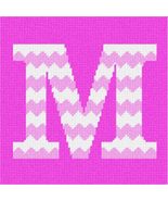 Pepita Needlepoint kit: Letter M Pink Chevron, 7&quot; x 7&quot; - £40.59 GBP+