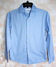 Calvin Klein Boys Sateen Long Sleeve Dress Shirt - Size 12 Baby Blue - £6.04 GBP