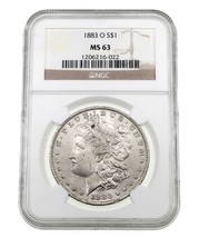 1883-O $1 Silver Morgan Dollar Graded by NGC as MS-63  - £217.61 GBP