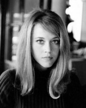 Jane Fonda beautiful portrait circa 1967 in black sweater long hair 8x10 photo - £7.79 GBP