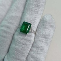 925 Sterlingsilber Natürlich Zertifiziert 7 Karat Emerald Solitaire Ring... - £31.64 GBP