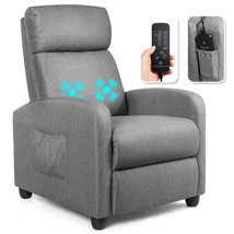 Massage Recliner Chair Single Sofa Fabric Padded Seat Theater Home w/ Footrest - £248.86 GBP