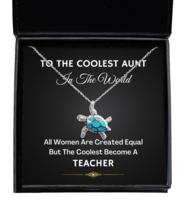 Teacher Aunt Necklace Gifts - Turtle Pendant Jewelry Present From Niece or  - £39.92 GBP