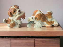 Vtg Homco Set of 2 # 1405 Cocker Spaniel Puppy Dog Figurines Playing Wit... - £7.47 GBP