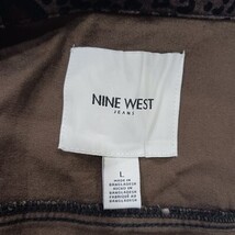 Nine West Jean Women's Sarah Jacket Denim Tan Wild One Leopard Print Size Large image 3