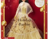 Barbie Signature Doll, 2023 Holiday Collectible with Golden Gown &amp; Dark ... - £31.53 GBP