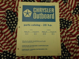 1973 Chrysler Outboard 20 HP Parts Catalog Manual Book 202 HF 203 - £23.35 GBP