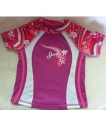 Childs Speedo Pink Swim Surf Rash Guard Short Sleeve Shirt Size S 25-33 Lbs - £6.04 GBP
